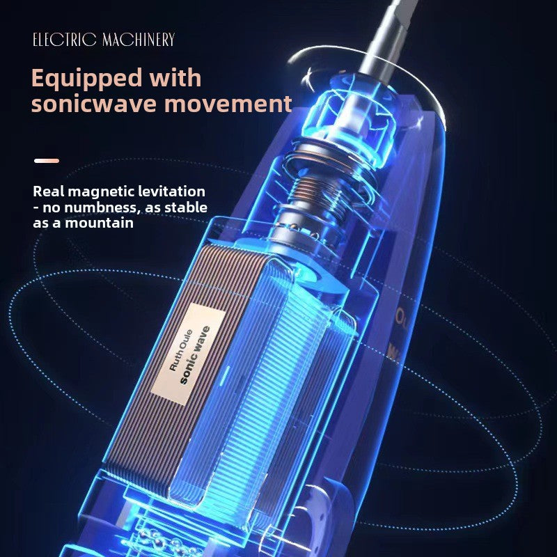 Inductive charging, 5 brush heads, 5 gear modes, soft bristles, smart magnetic levitation sonic electric toothbrush. Suitable for adult men and women electric toothbrushes,