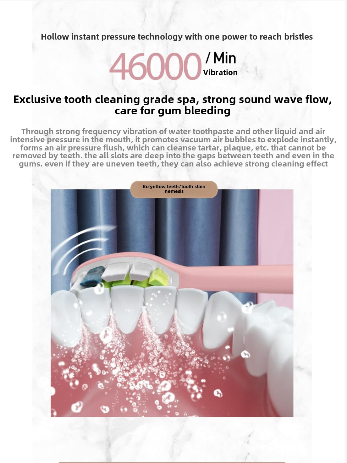 Inductive charging, 5 brush heads, 5 gear modes, soft bristles, smart magnetic levitation sonic electric toothbrush. Suitable for adult men and women electric toothbrushes,