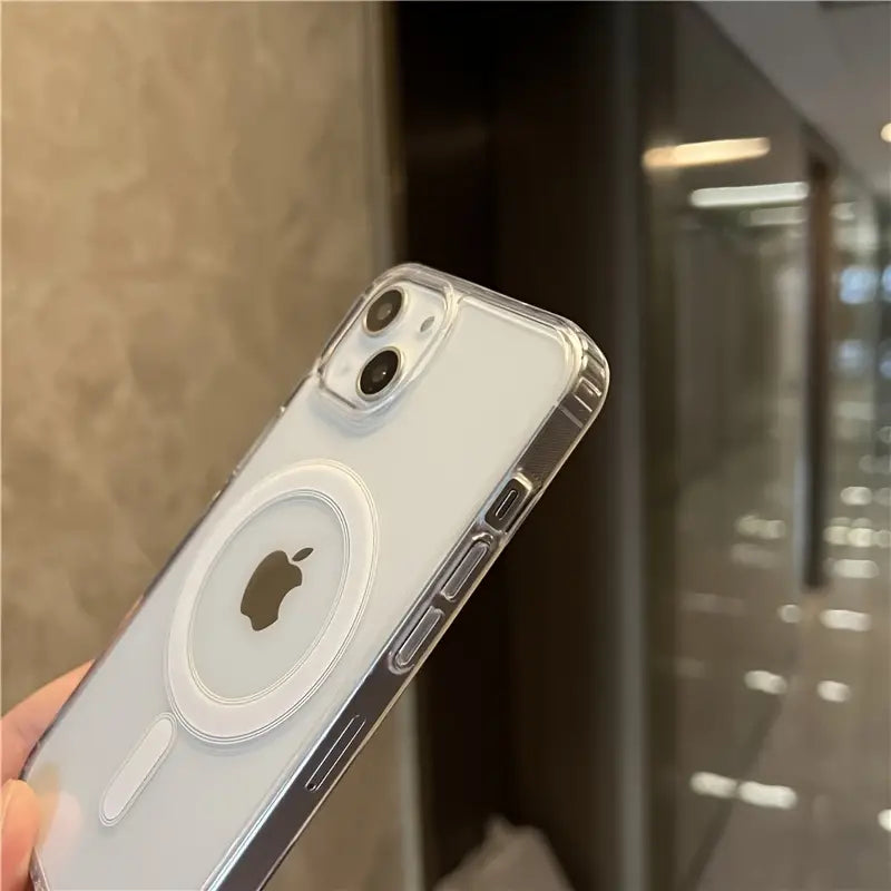 “Magnetic Clear Acrylic iPhone Case: 360° Shockproof + Heat Dissipation - Anti-Fingerprint, Durable, Fits All Models”