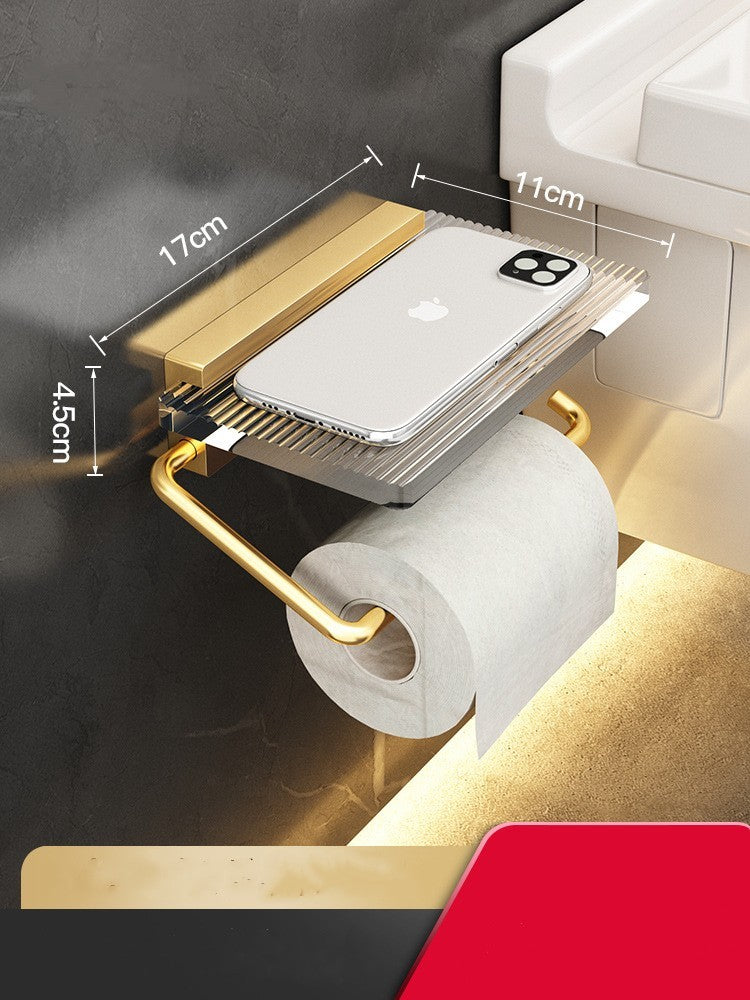 Toilet Towel Rack Net Red Space Aluminum Bath Free Punching