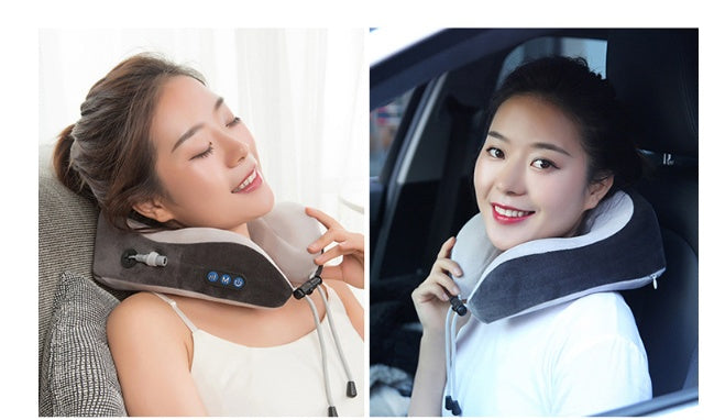 Electric Neck Massager U shaped Pillow Multifunctional Portable Shoulder Cervical Massager Outdoor Home Car Massage