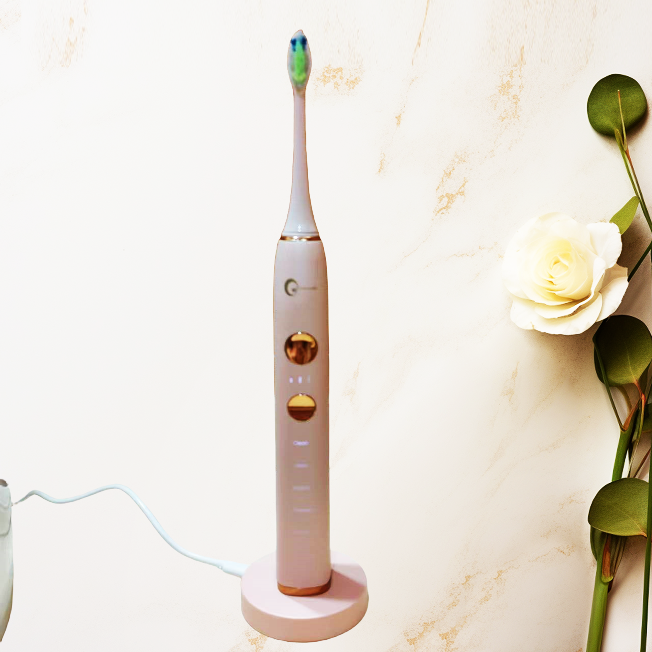 Inductive charging, 5 brush heads, 5 gear modes, soft bristles, smart magnetic levitation sonic electric toothbrush. Suitable for adult men and women electric toothbrushes,