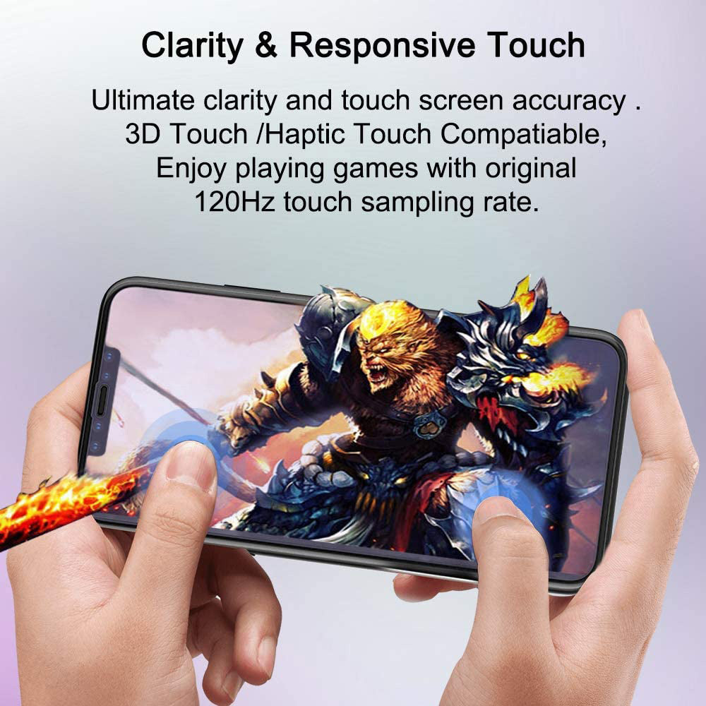 Amazon hot sale, film artifact suitable for iPhone11 Pro max high-end silk screen eye protection purple and blue light film