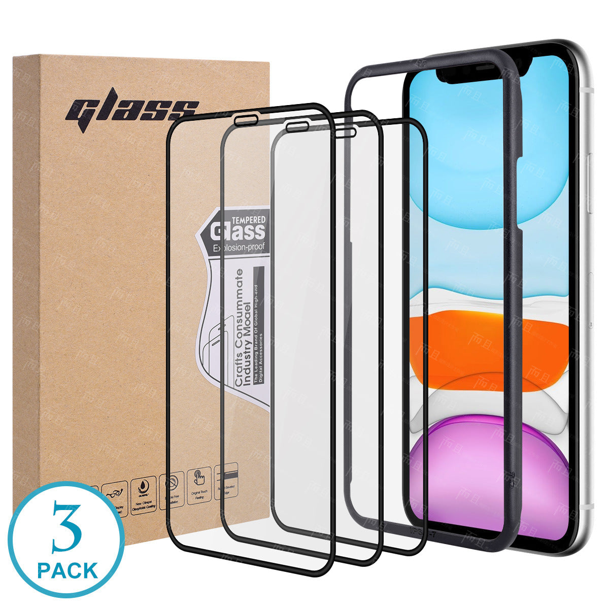 Cross-border hot sale iPhone16Pro max tempered film iPhone15 set tempered film 14Pro high definition 13 eye protection