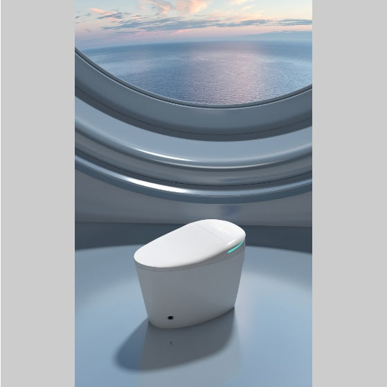 Smart Toilet All-in-one Bathroom Toilet with Heated Seat, Dual Automatic Flush, Voice Control and Foam Protector