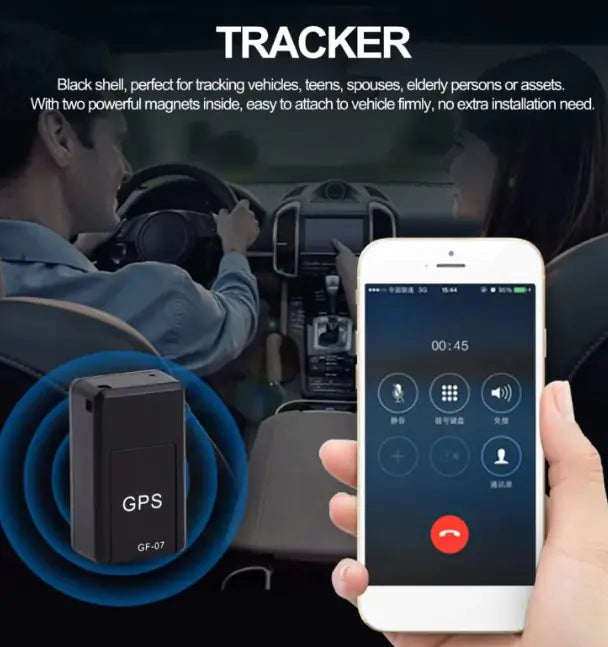 GF07 Magnetic Mini GPS Tracker - Real-Time Vehicle/Motorcycle Asset Tracking with TF Card Storage | Compact GSM GPS Security Device