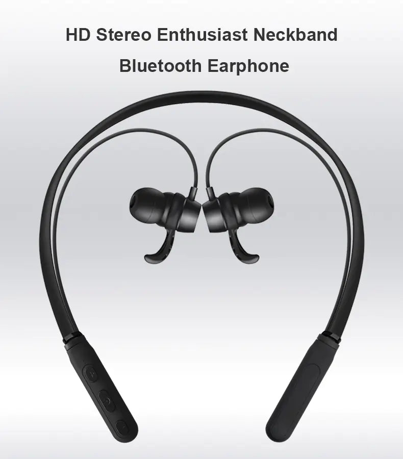 Bluetooth 5.0 Magnetic Neckband Headphones - Waterproof Stereo Sound durable neckband headphones