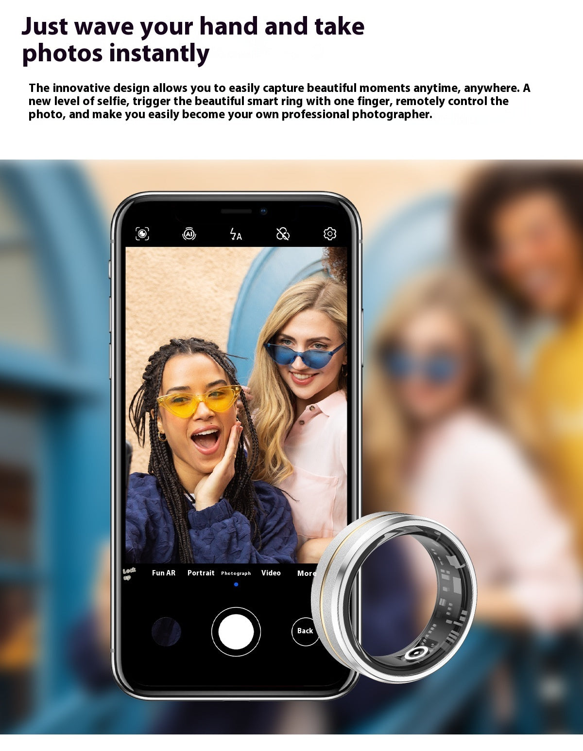 New Unisex Smart Ring | Heart Rate & Blood Oxygen Monitor | Multi-Sport Fitness Tracker | IP68 Waterproof | Android & iOS Compatible”
