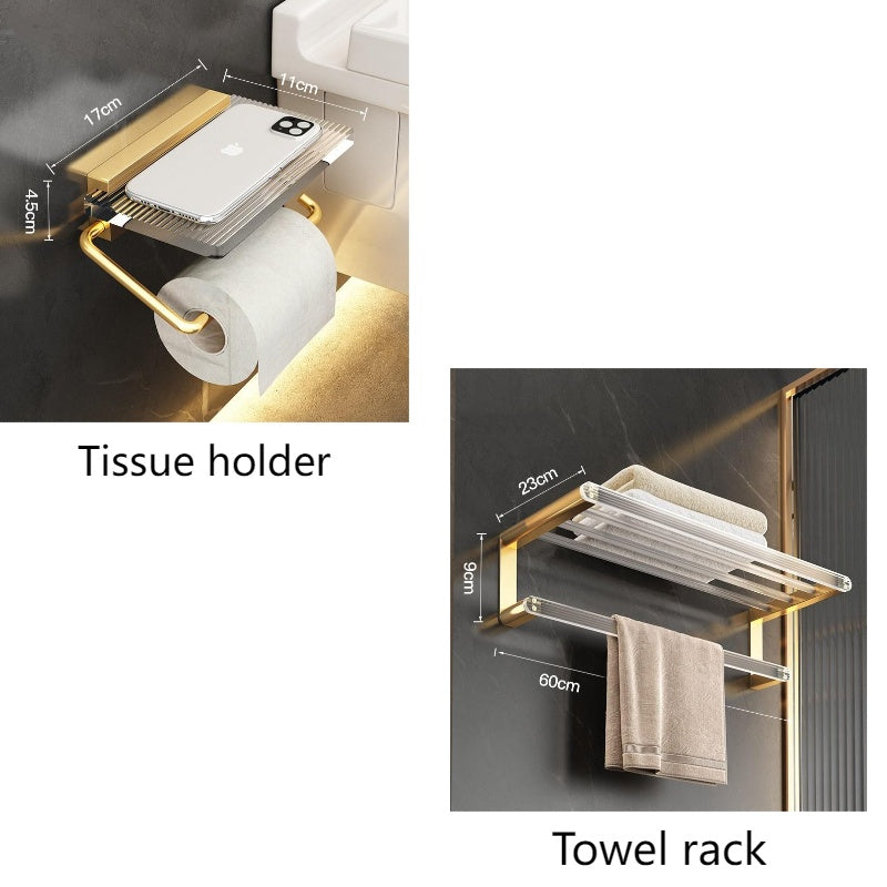 Toilet Towel Rack Net Red Space Aluminum Bath Free Punching