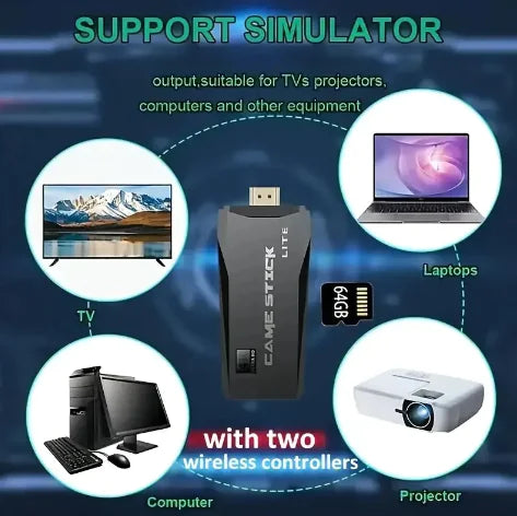 M8 Portable Gaming Handheld with Wireless Controller & 64GB SD Card - Ultra-Portable Gaming Device for Gamers
