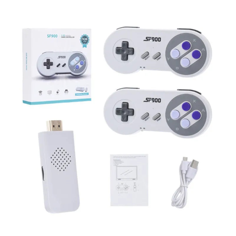 4K HD SF900 2.4 Wireless Controller Game Stick 16 Bit TV Video Game Console