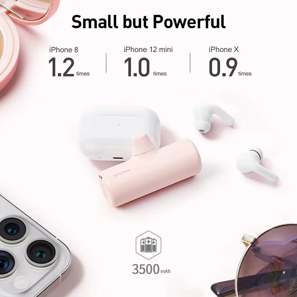US Stock Clearance Best Selling Small Size Lipstick Portable Charger 3500mAh Ultra-Compact Capsule Power Bank Fit for iPhone