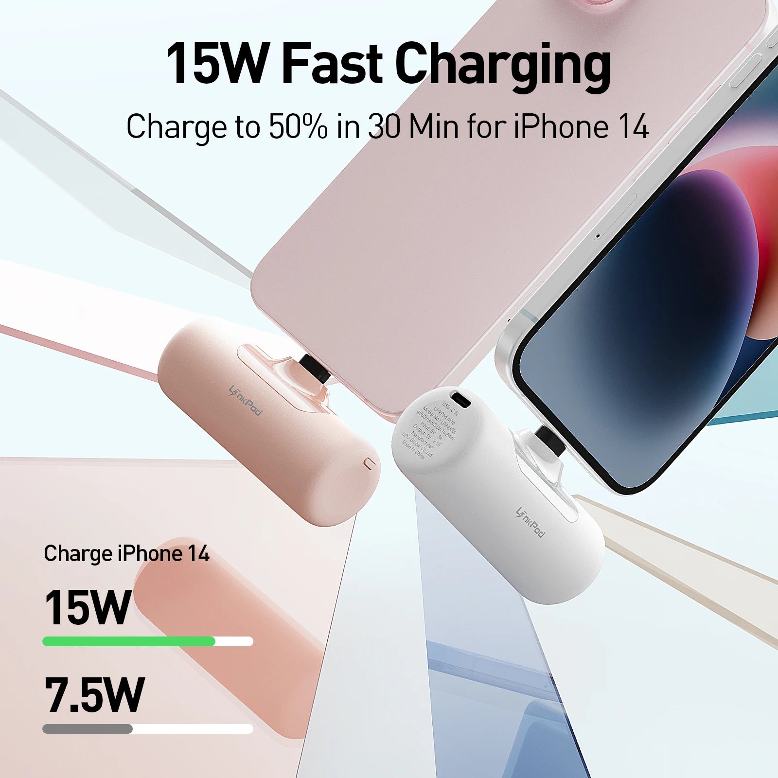 US Reseller Products Portable Lipstick Fast Charging Power Bank 4500mAh 15W Wireless Charging Power Banks With Plug for iphone