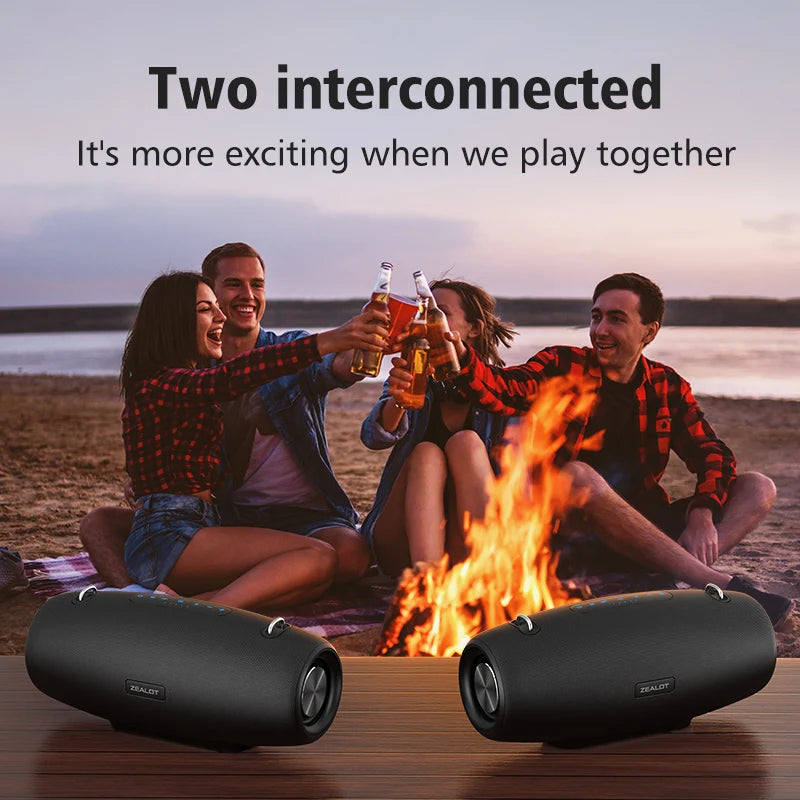 Zealot S67 Stereo Blue Tooth Speaker 60watts Wireless Outdoor Speaker for Party