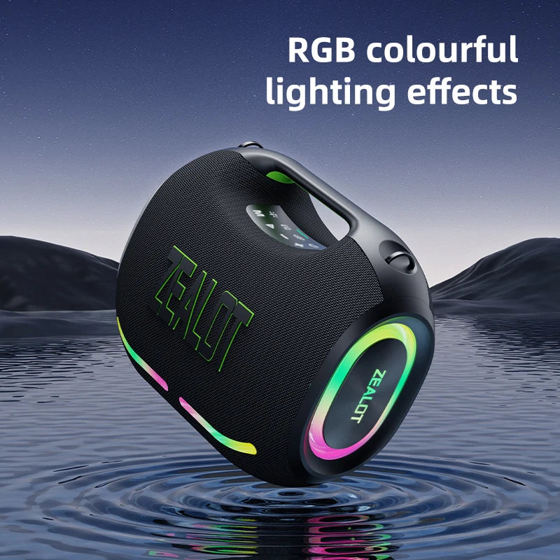 ZEALOT ZE01 120W Portable TWS Speaker IPX6 Waterproof with USB/TF/AUX for Mobile Phone
