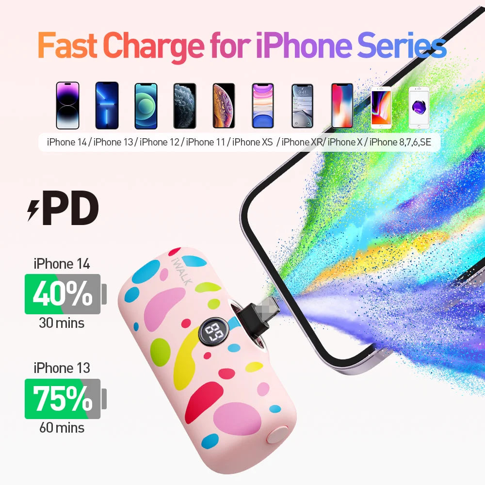 News 2025 Technology Girly Fashion Pink Lipstick Size Portable Charger 4800mAh Fast Charging Mini Power Bank With Built-in Plug