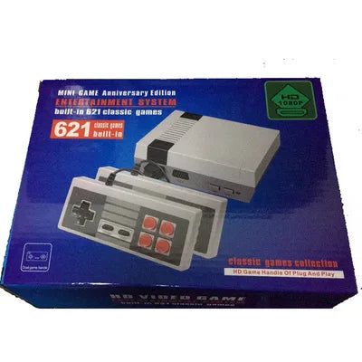 Mini Classic Retro TV Video Game Console 8 Bit Four Button Built-in 621 Game Av Output Dual Gamepad for Nes