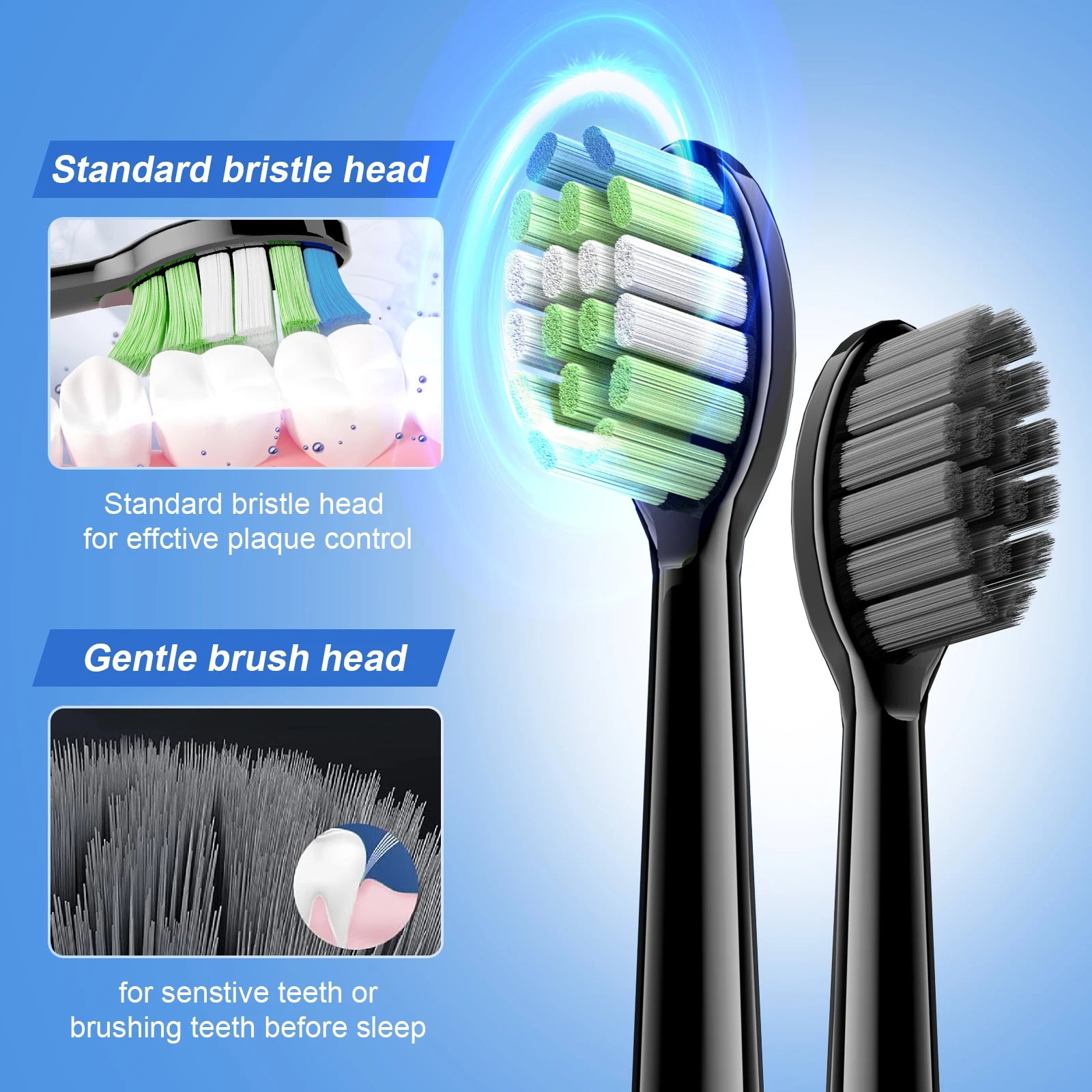JTF P200 SONIC ELECTRIC TOOTHBRUSH CUSTOM BRAND WITH EXTRA BRUSH HEADS