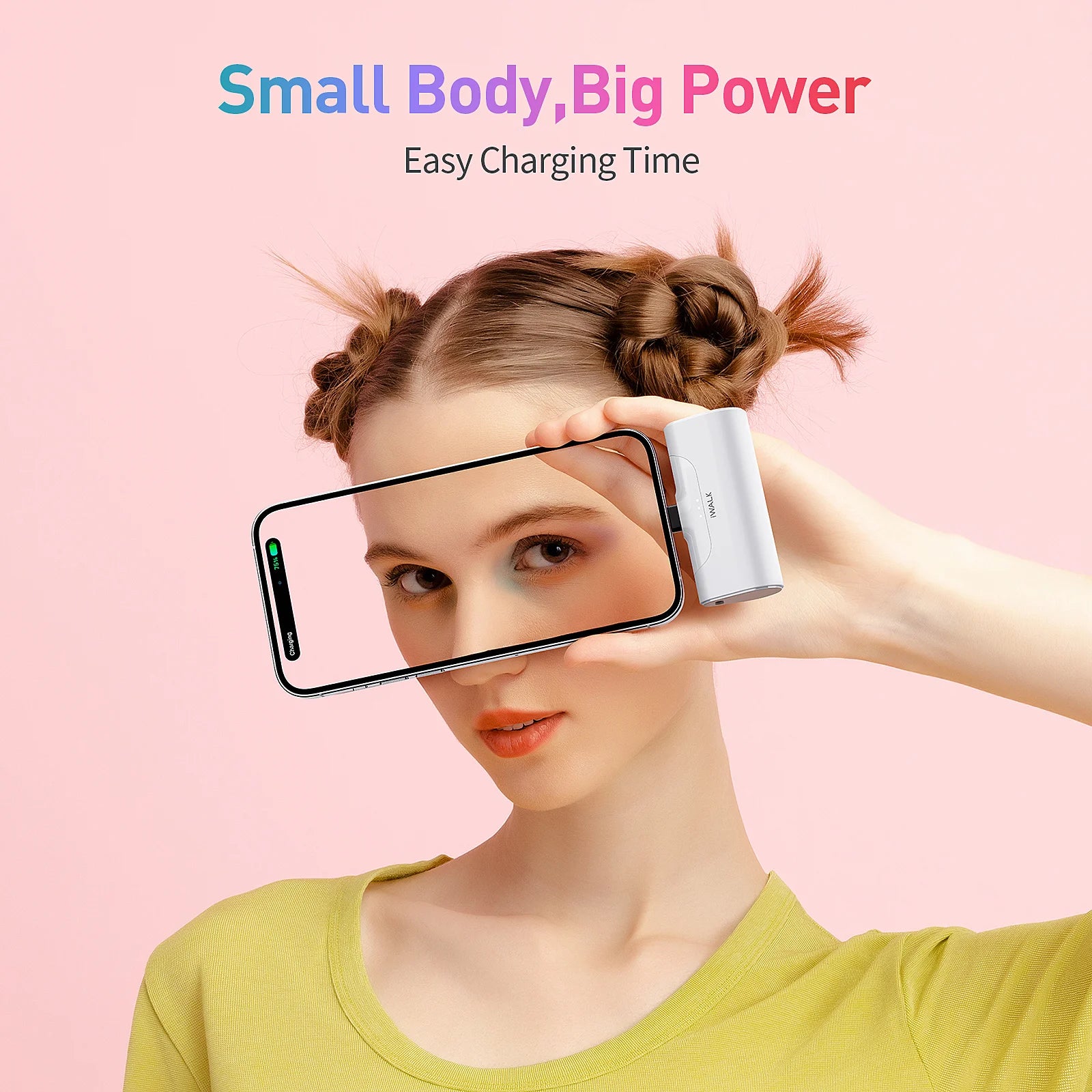 IWALK Real at a Loss Good Quality 4500mAh Portable Charger Mini Power Bank with iPhone Plug and LED Display 2-in-1 Packaging