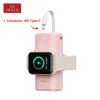 2025 Trending iPhone Iwatch Magnetic Wireless Power Bank 9000mah High Capacity Small Size Portable Charger with Bulit-in Cable
