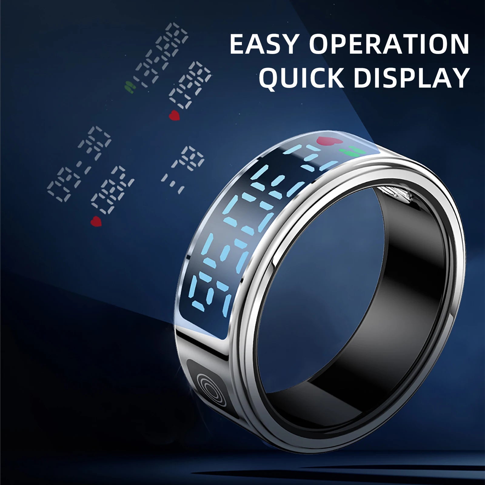 Hyperliving smart ring New 5ATM Smart Ring with Touch Pad, Gold Black Silver Chip Temperature Remote Control Fitness Tracker