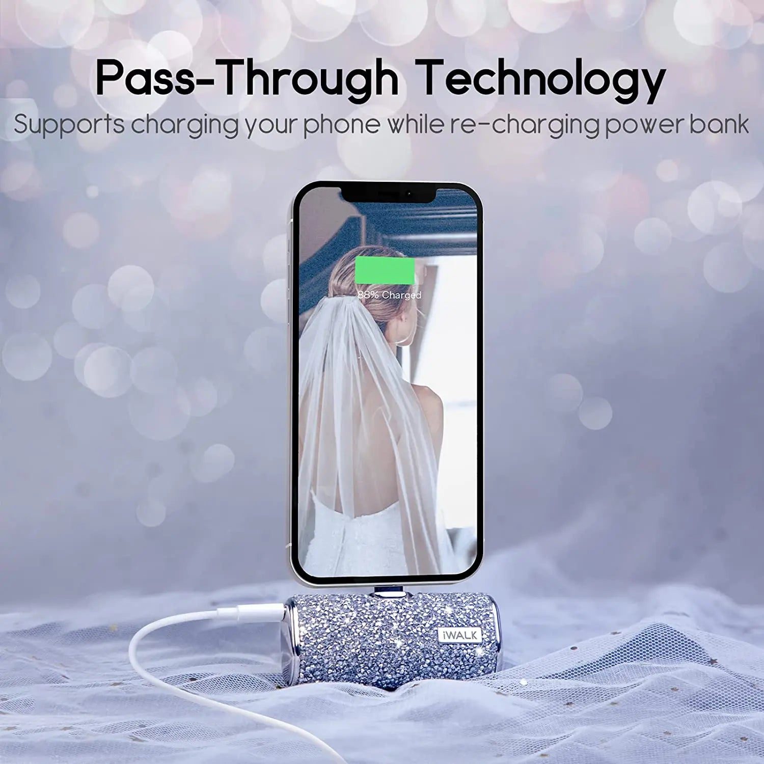 US Stock Luxury Gift for Phone Small Powerbank Stylish Diamond 4500mAh Mini Portable Good Power Banks for Outdoor Appliances