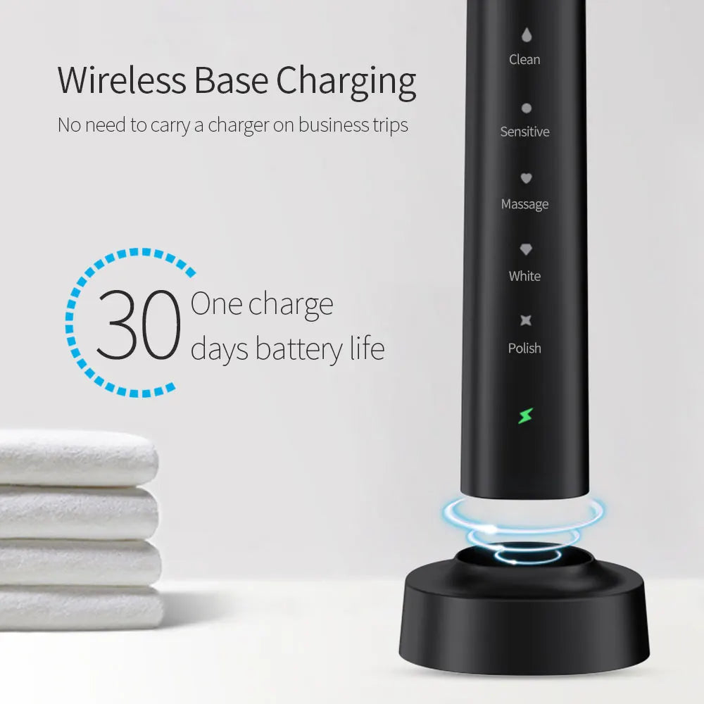 Pink Smart Toothbrush Wholesale Teeth Cleaning Brush Wireless Inductive Charging Adults Sonic Electric Toothbrush