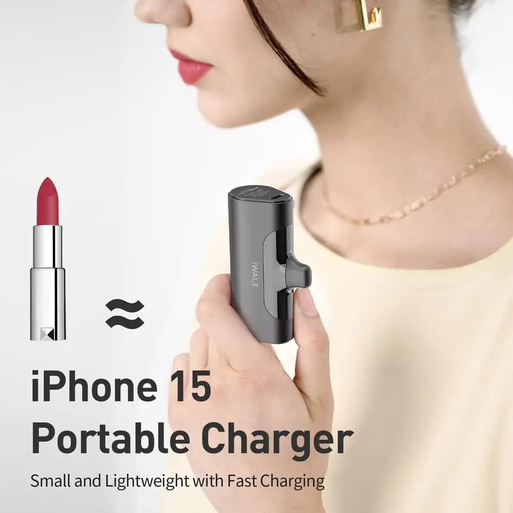 US Time-limited Tech Gift Mini Power Bank 3350mAh 20W Fast Charging Portable Charger Battery Capsule for iphone 15 16 Pro Max