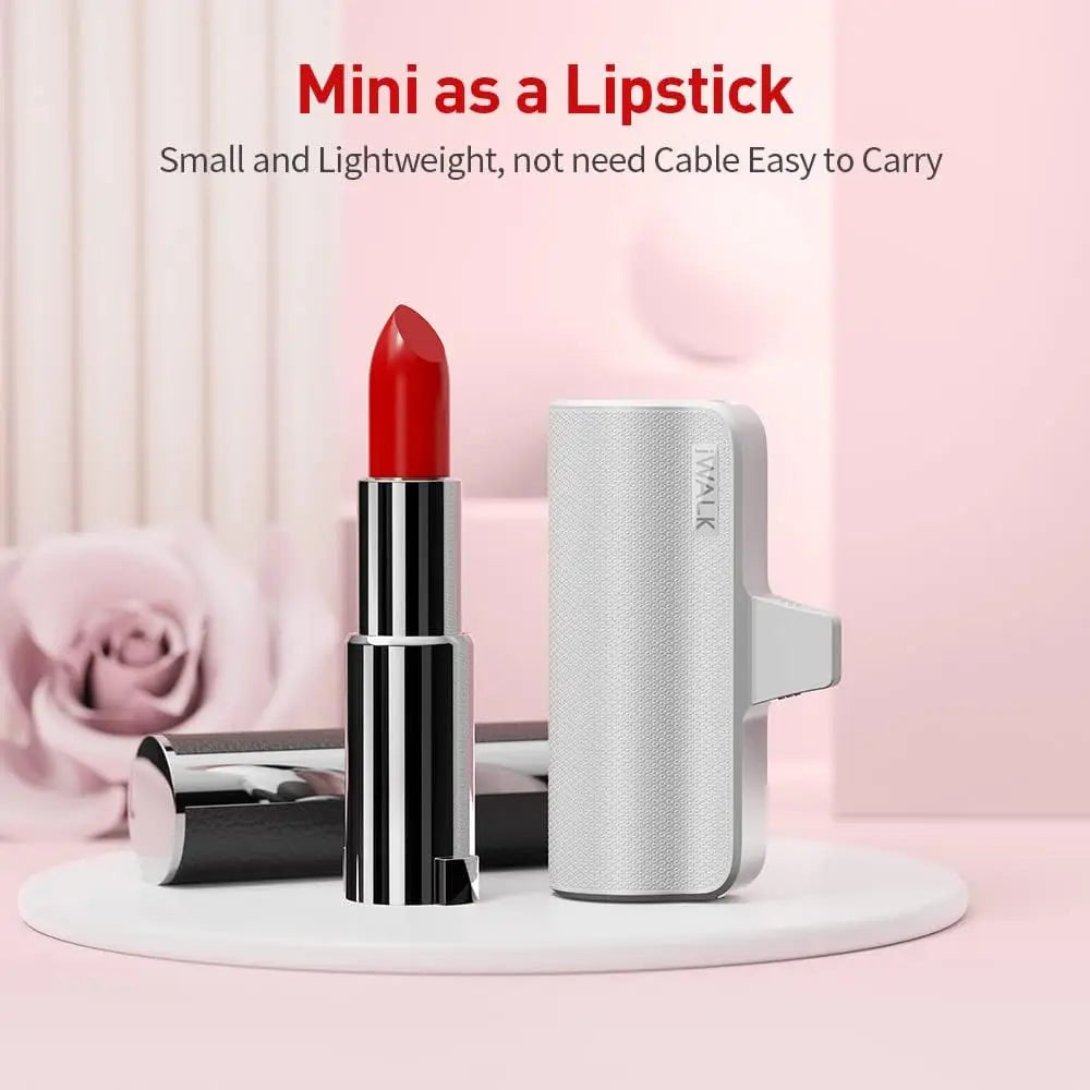 IWALK Mini Portable Power Bank Built-in iphone Plug Small Size Mobile Charger Battery Capsule Phone Power Station for Daily Use