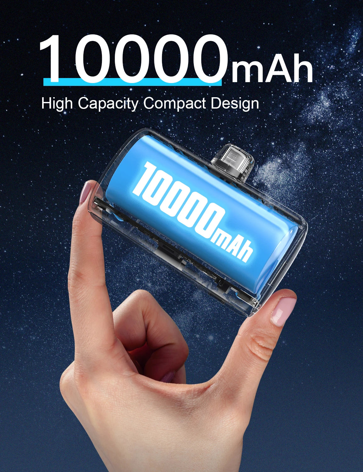 Ultra-Compact Plug-in Mini Portable Power Bank 10000mAh-2025 First Release, USB-C, 22W Fast Charging, Industry-Leading Capacity