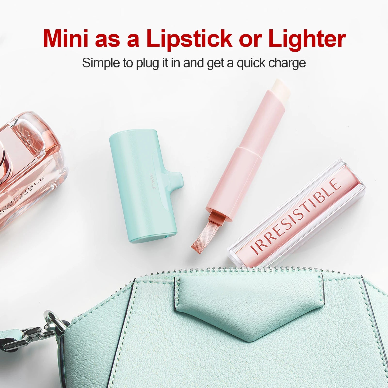 USA Warehouse Best Seller 2025 Unique Mini Power Bank Fast Charging Lipstick Size Phone Portable Charger for iPhone Design Box