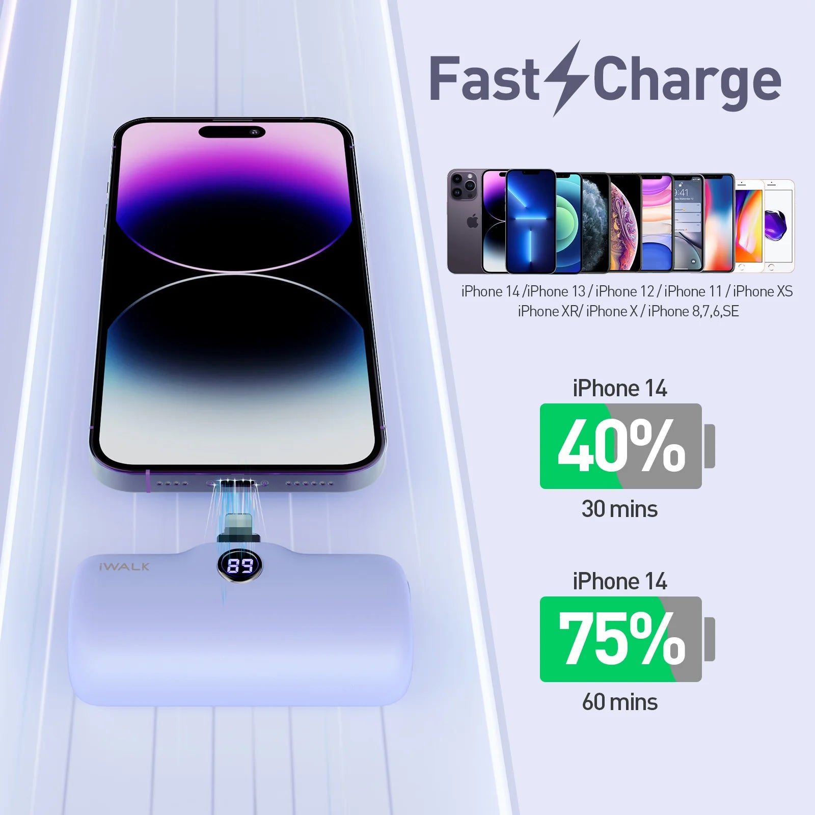 2025 Hot Selling 4800mAh Portable Charger Mini Power Bank PD Fast Charging Battery Pack With Built-in Plug Local US Stock Cheap