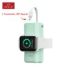 2025 Trending iPhone Iwatch Magnetic Wireless Power Bank 9000mah High Capacity Small Size Portable Charger with Bulit-in Cable