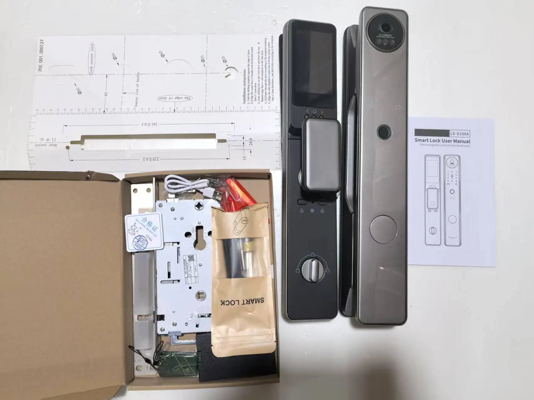 Waterproof Tuya Wifi Cerradura Digital Nfc Face Recognition Palm Vein Smart Door Lock with Camera and Fingerprint