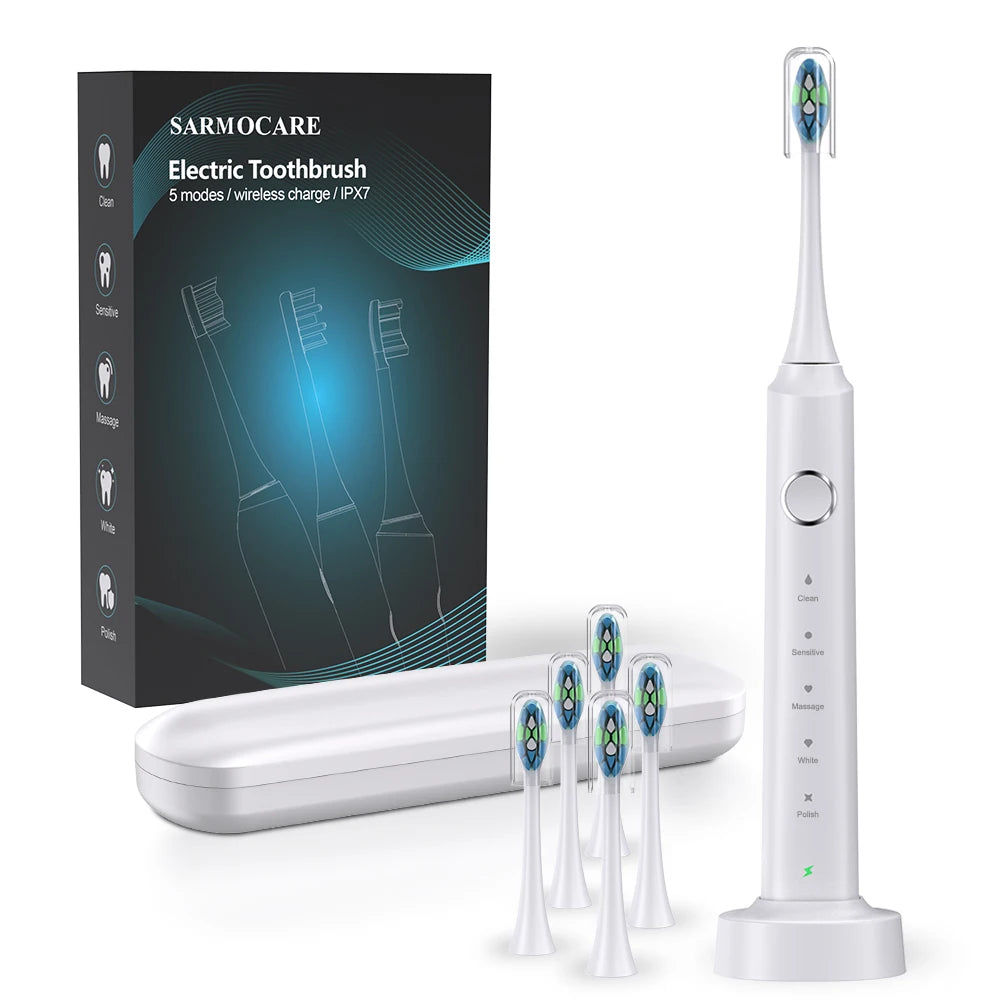 Pink Smart Toothbrush Wholesale Teeth Cleaning Brush Wireless Inductive Charging Adults Sonic Electric Toothbrush