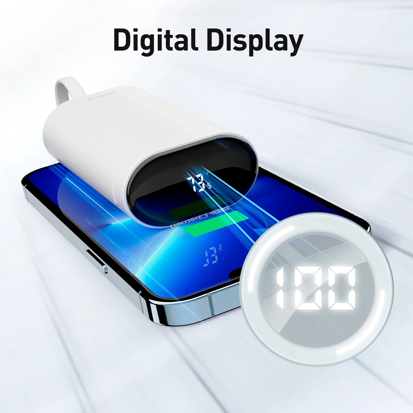 Cheap Bulk Items Good Quality 9600mAh 18W PD Fast Charging Portable Battery Power Banks Built-in Cable With LED Digital Display