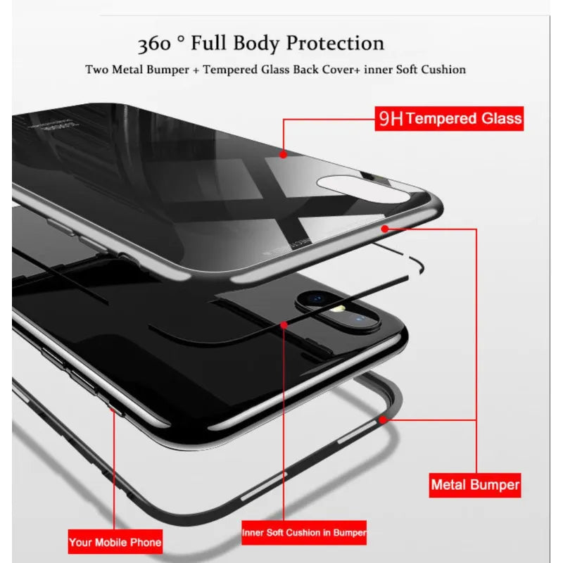 Magnetic Tempered Glass Screen Protector - Dual-Layer Reinforced, Scratch-Resistant, Shatterproof