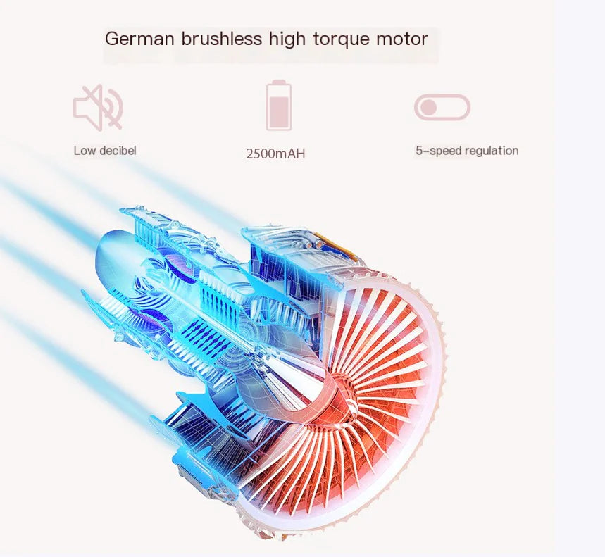 “Women’s Mini High-Freq Vibrating Massager - Brushless Motor, 4 Heads, 12hr Battery, Ultra-Quiet, LCD Screen”