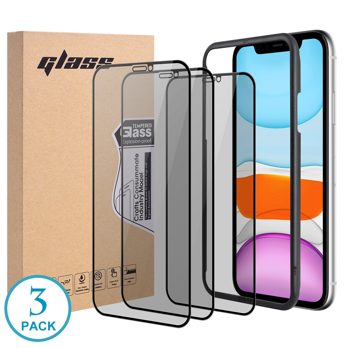 Applicable to Apple iPhone16PRO MAX silk screen anti-privacy film iPhone15Pro tempered film iPhone13 anti-privacy film set lens