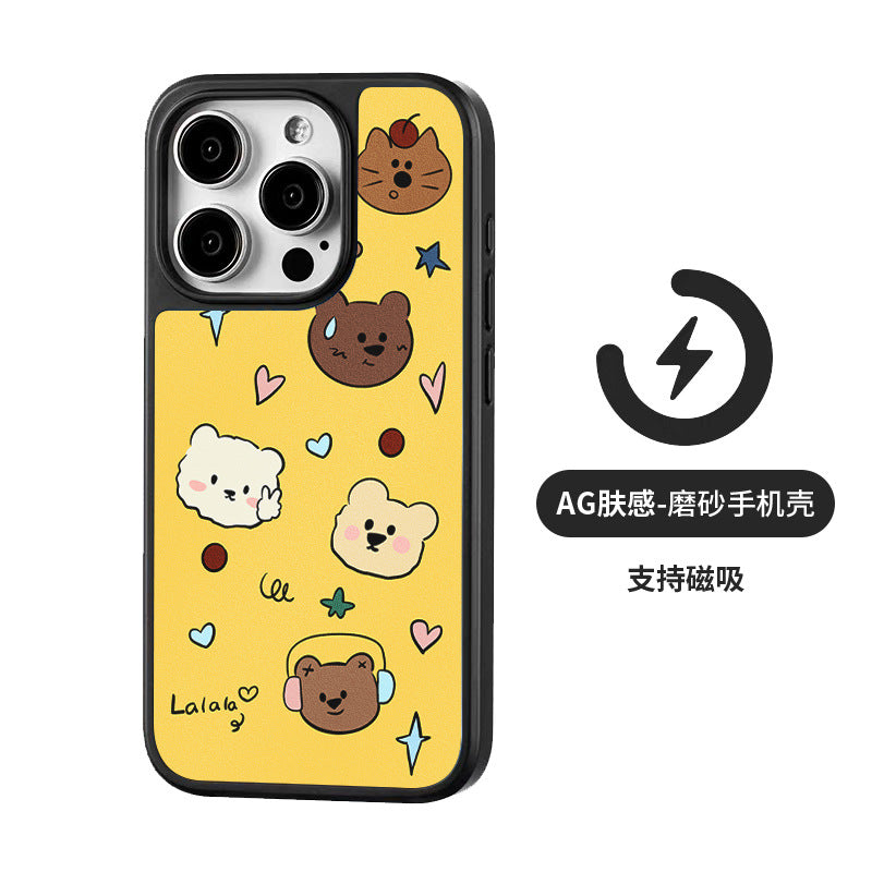 High-end new iPhone16 mobile phone case 15 magnetic AG matte carbon fiber pattern iPhone14Promax is suitable for iPhone13 cartoon iPhone12 mobile phone case.
