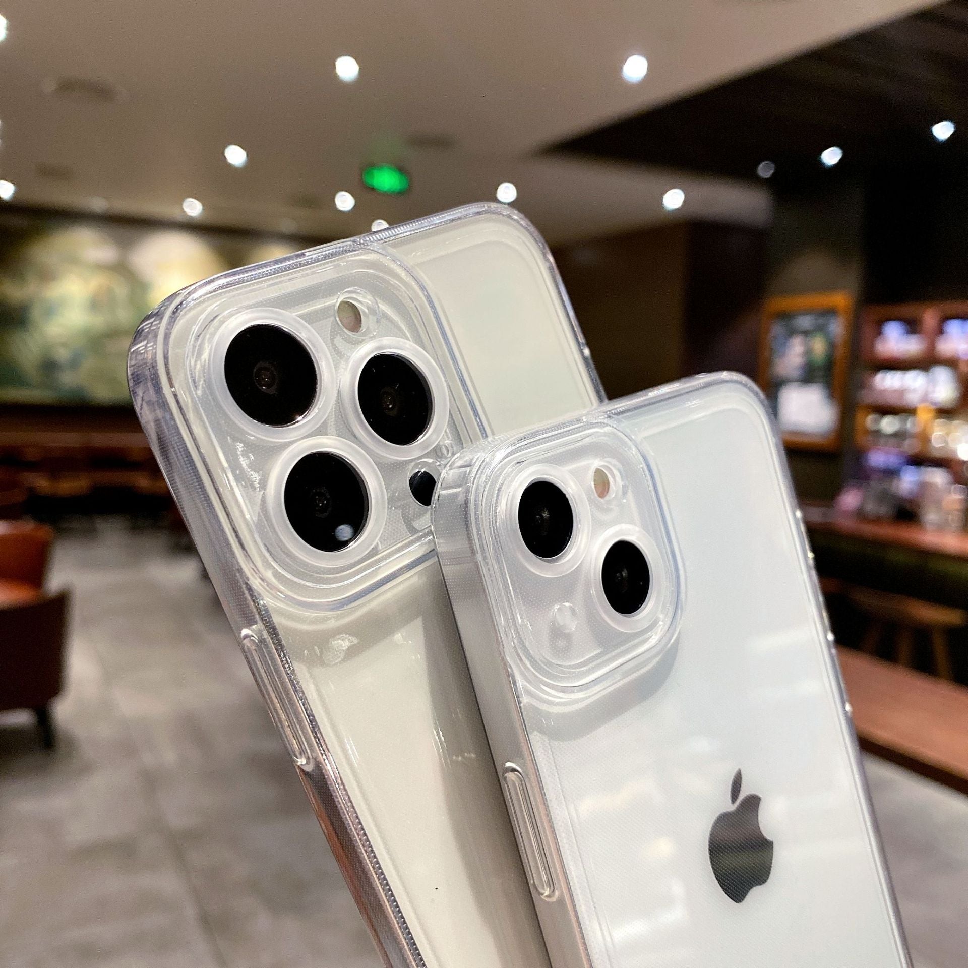 Transparent straight edge suitable for Apple 15ProMax mobile phone case TPU soft iphone11 all-inclusive simple 16 protective case