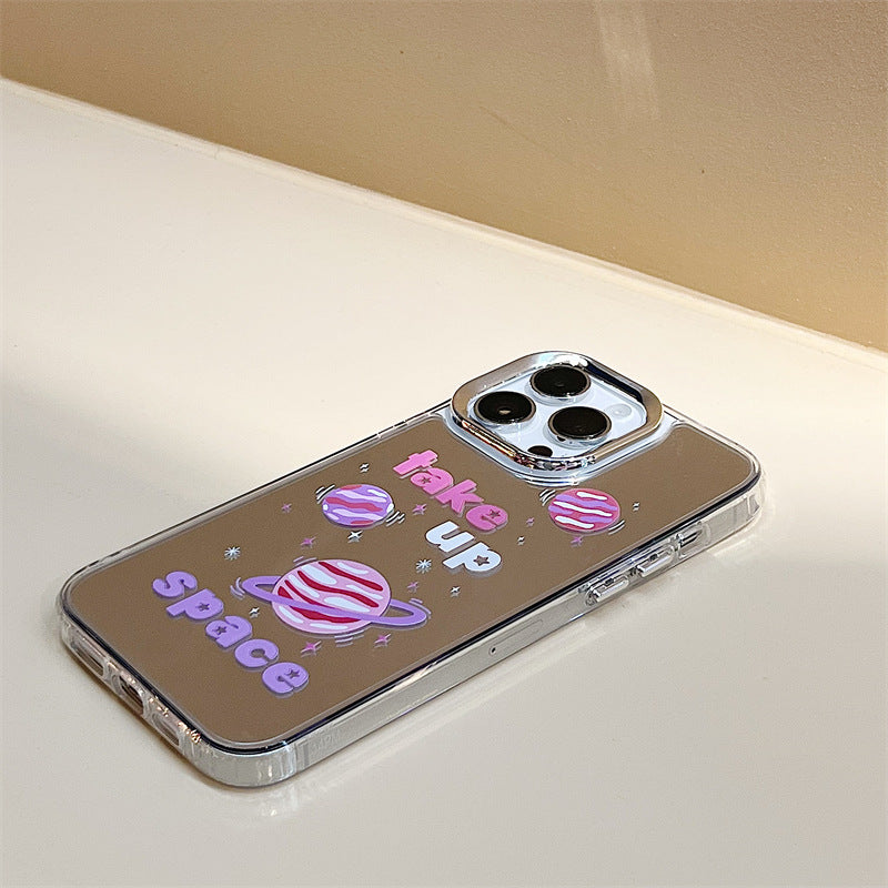 Specially designed for iPhone mobile phone case protective case iphone16Promax bracelet iphone15 three-in-one mirror iphone14Pro design wholesale