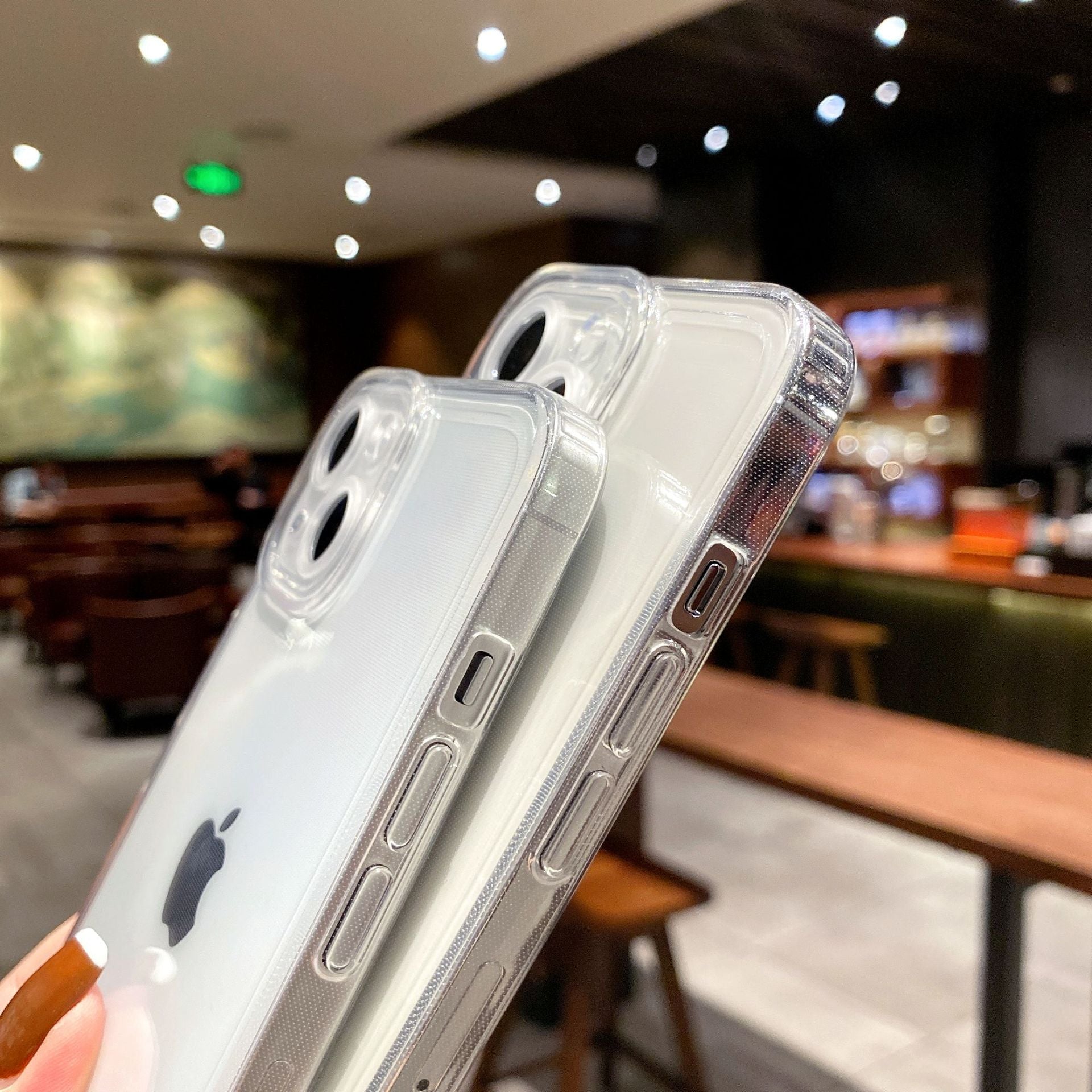 Transparent straight edge suitable for Apple 15ProMax mobile phone case TPU soft iphone11 all-inclusive simple 16 protective case