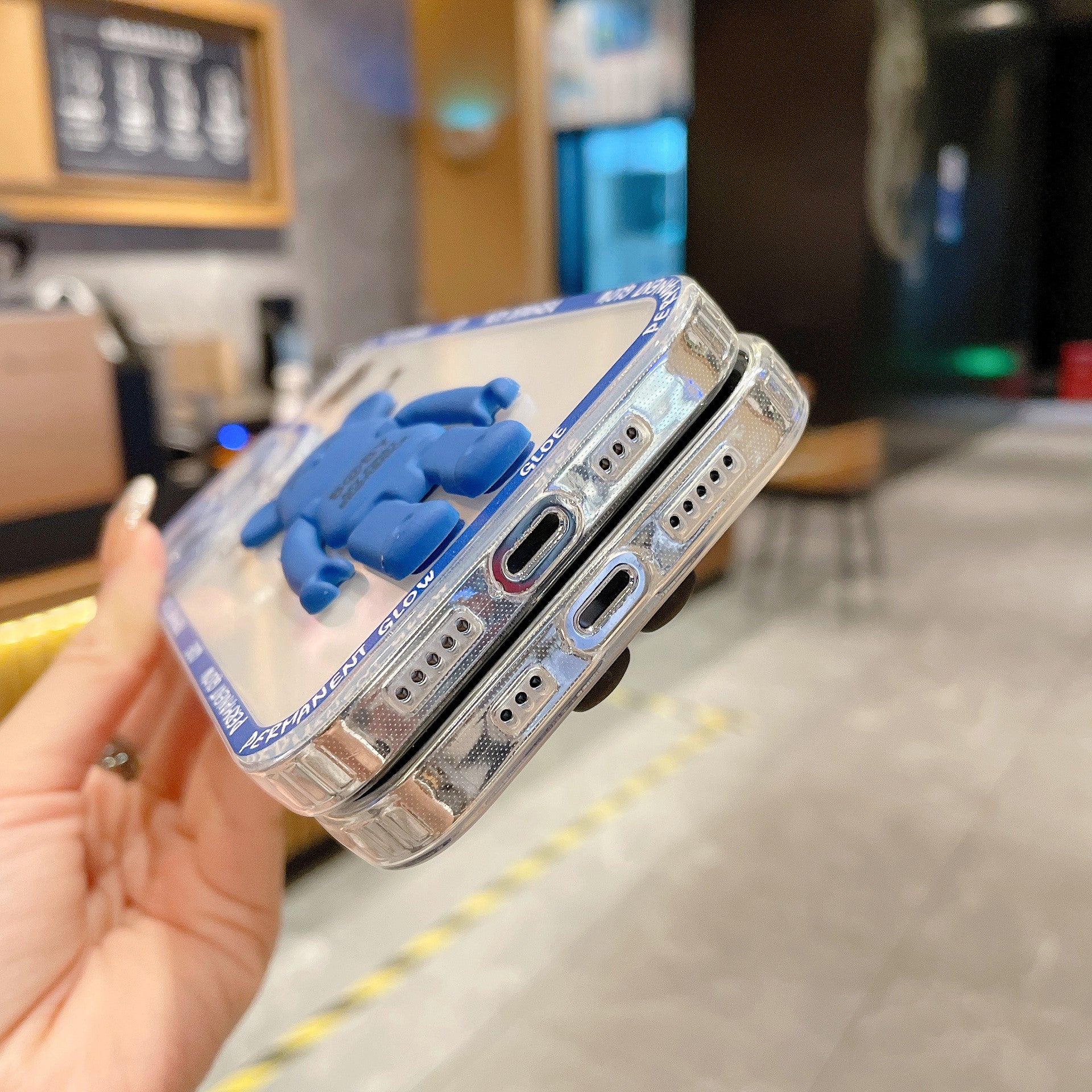 Applicable to Apple 15RO violent bear holder, mobile phone case iPhone12 13 all-inclusive soft case, angel eye case.