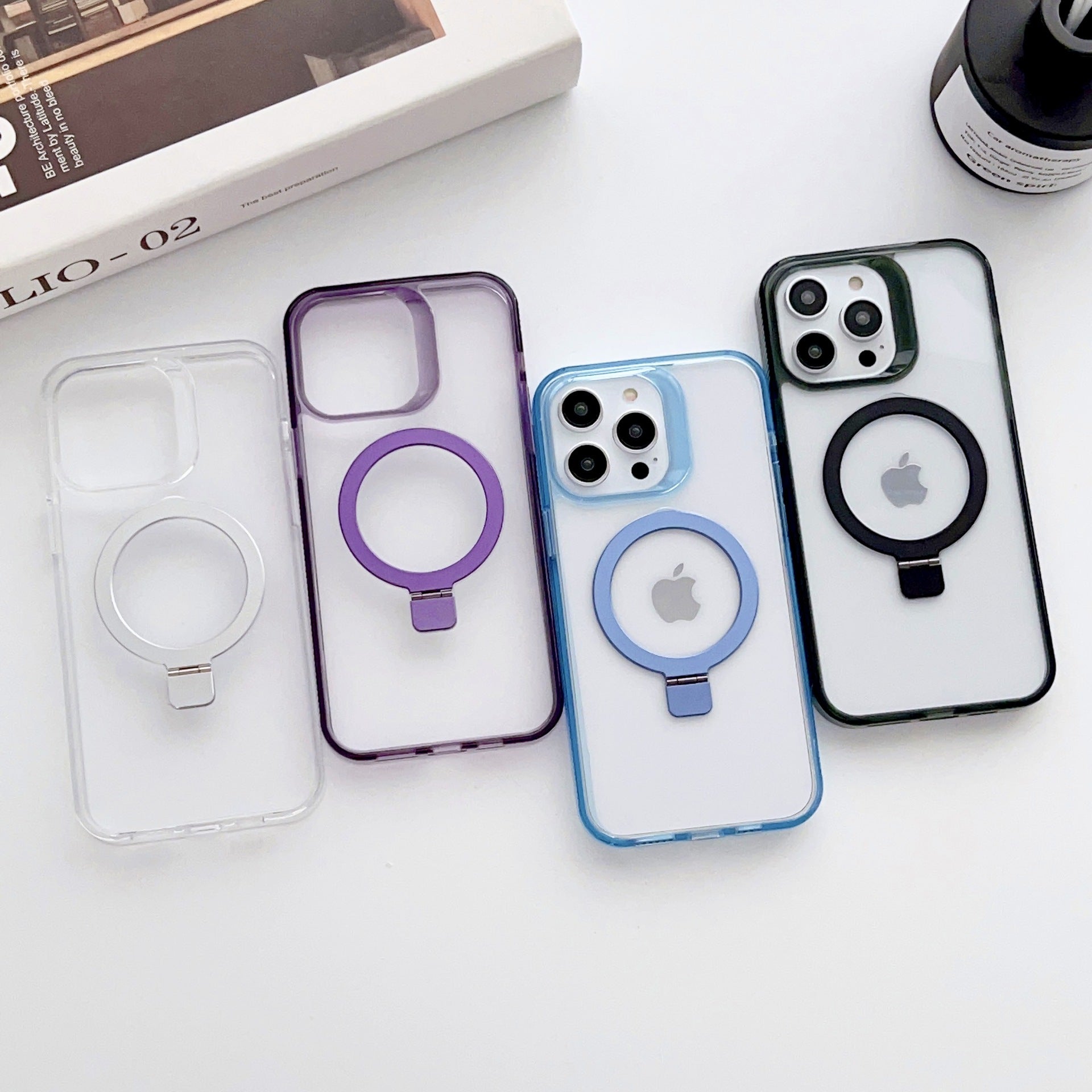 C07 new high-end transparent mobile phone magnetic charging mobile phone case holder high transparency PC + TPU suitable for Apple 16