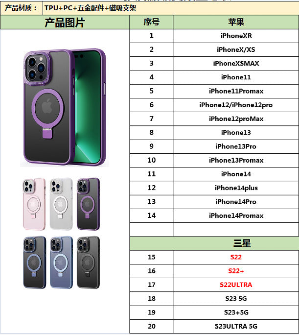 C07 new high-end transparent mobile phone magnetic charging mobile phone case holder high transparency PC + TPU suitable for Apple 16