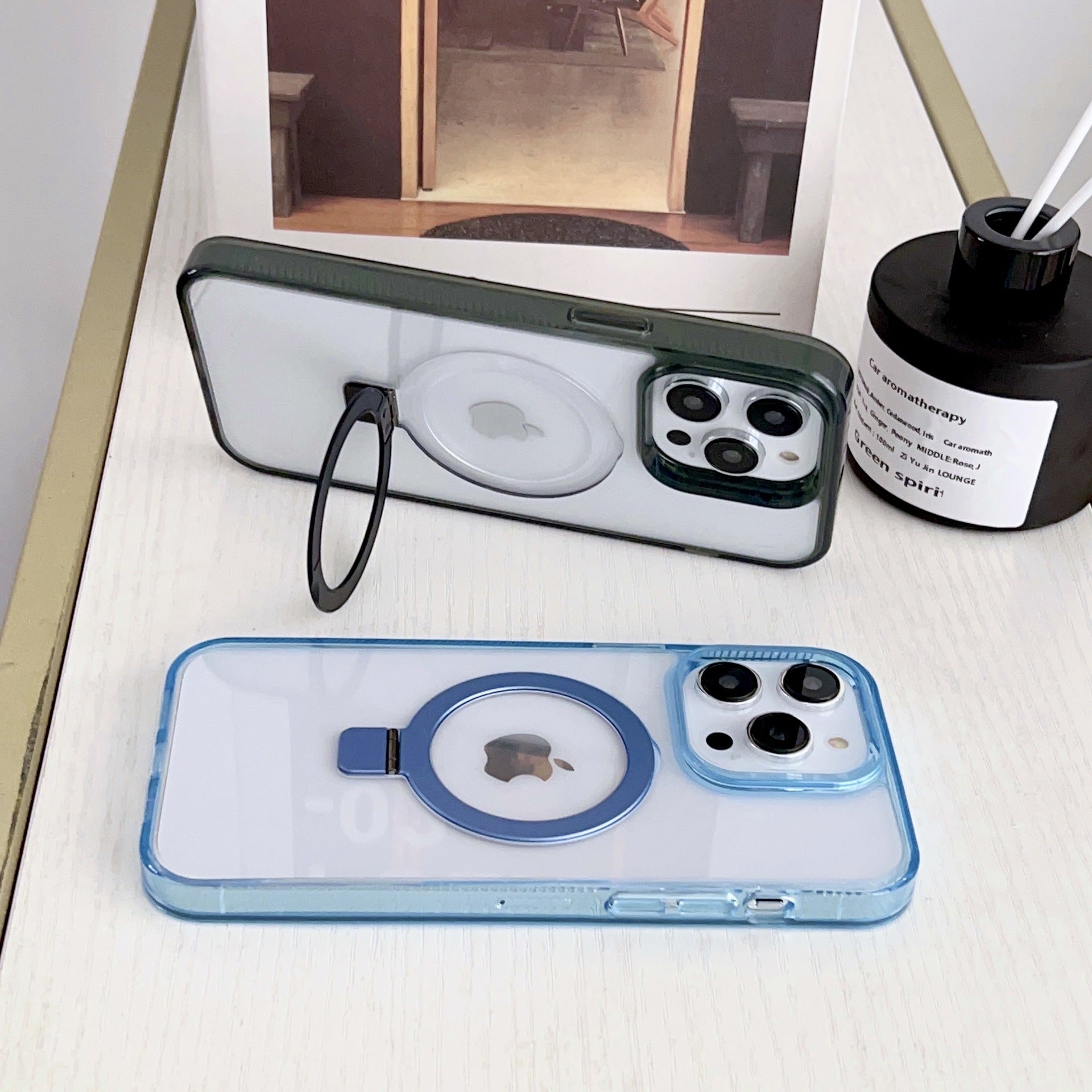 C07 new high-end transparent mobile phone magnetic charging mobile phone case holder high transparency PC + TPU suitable for Apple 16