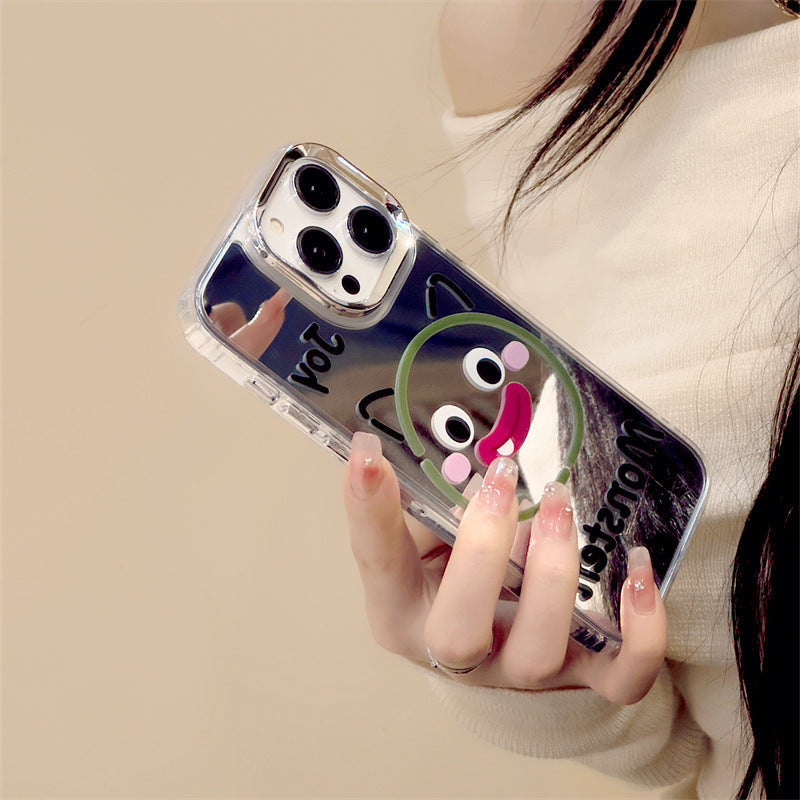 Magnetic soft protective case iPhone14 mobile phone case iPhone16Pro three-in-one mirror case iPhone15Promax is suitable for iPhone12/iPhone13 delivery.