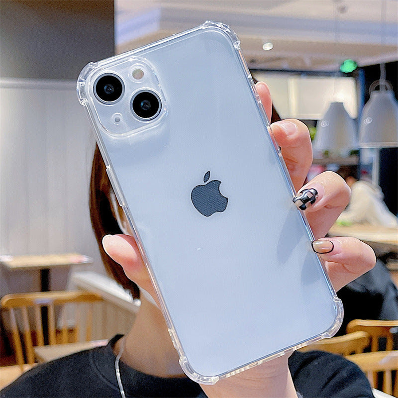 Applicable to iphone16 protective case transparent all-inclusive soft case iphone15promax simple anti-drop iphone14 apple iphone11 mobile phone case