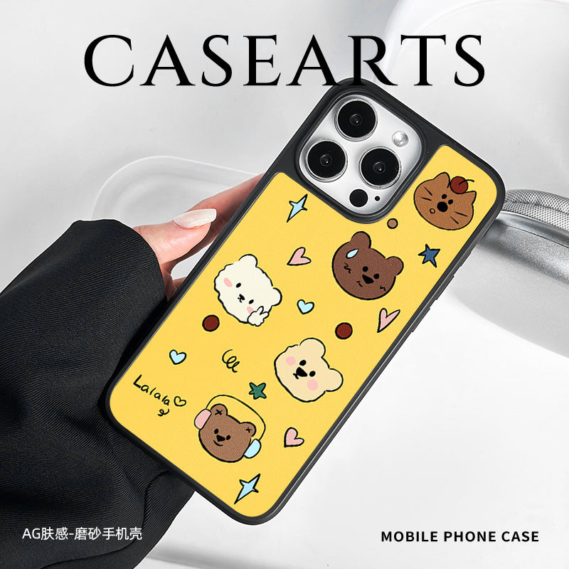 High-end new iPhone16 mobile phone case 15 magnetic AG matte carbon fiber pattern iPhone14Promax is suitable for iPhone13 cartoon iPhone12 mobile phone case.